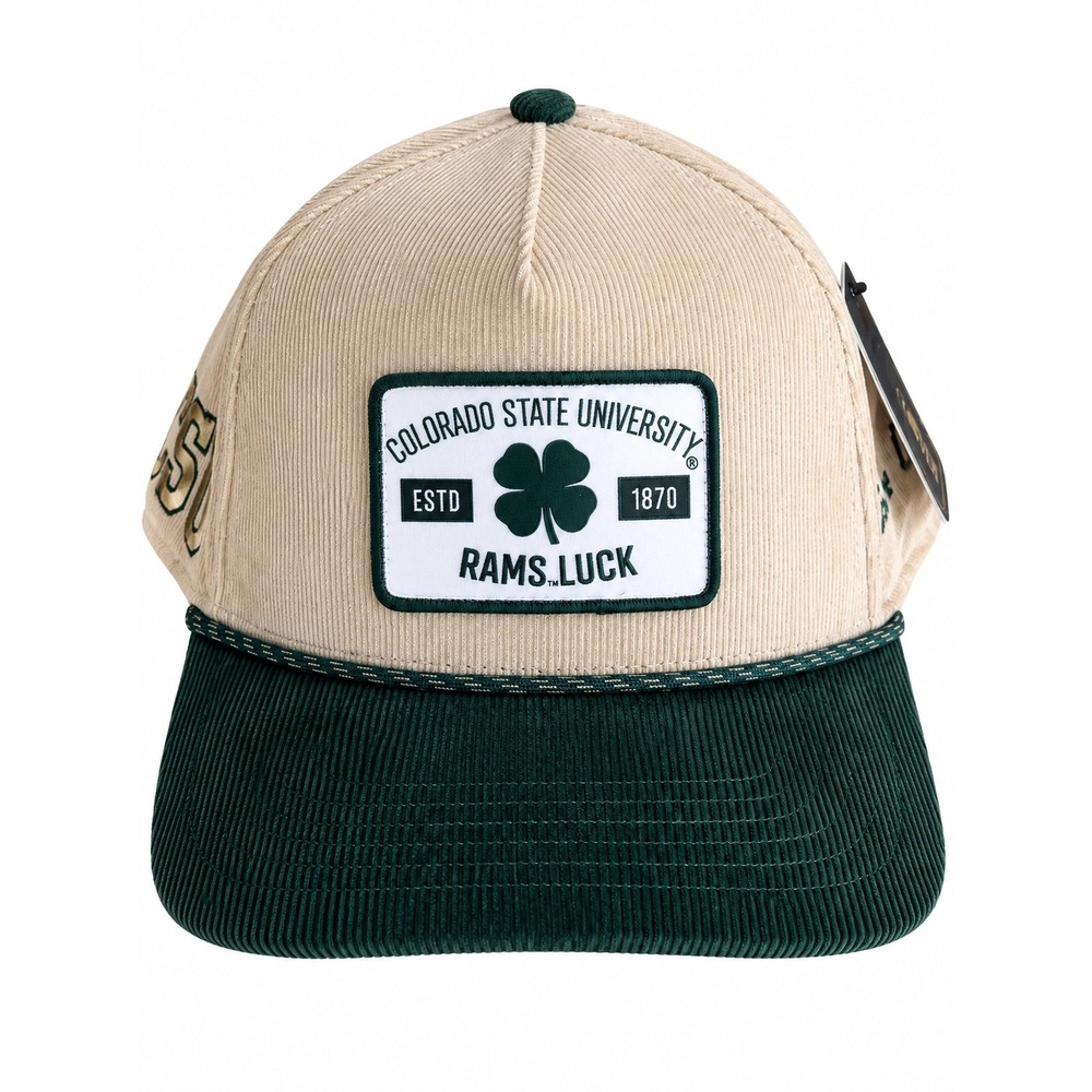 Black Clover Colorado State Rams CSU Corduroy Snapback Hat Tan Green NWT $42